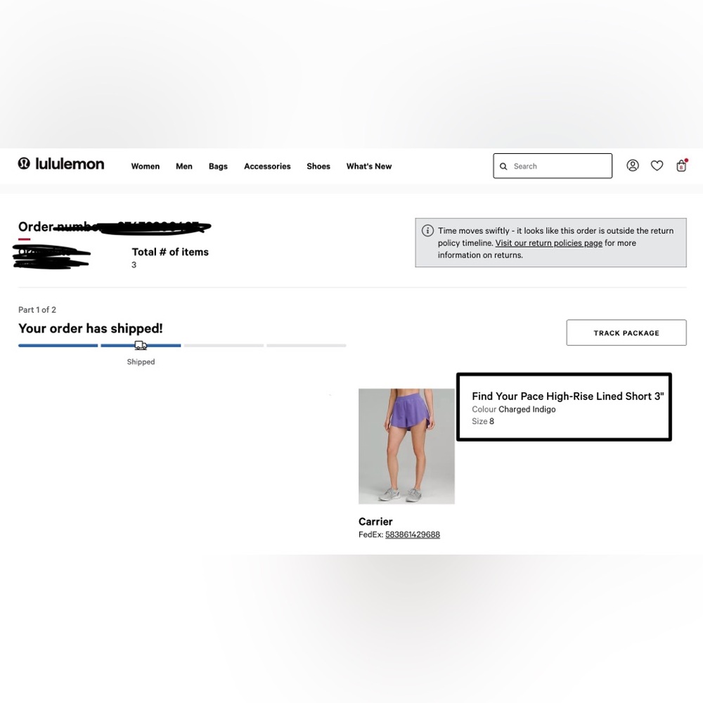 NWOT lululemon HR find your pace short sz 8, charged indigo - RARE/DISCONTINUED - Picture 13 of 13